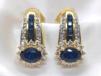 Ohrringe 750 Gold Stecker mit Saphir & Diamanten 2,4 ct - Bild 1