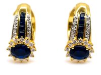 Ohrringe 750 Gold Stecker mit Saphir & Diamanten 2,4 ct - Bild 2