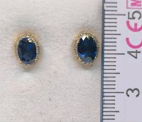 Ohrringe 585 Gold Saphir 1,92 ct Diamant Stecker - Bild 6