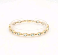 Armreif 585 Gelbgold Blautopas 4,34 ct - Bild 1