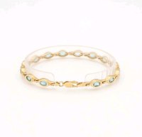 Armreif 585 Gold mit Blau-Topas 4,34 ct - Bild 3