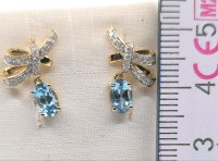 Ohrringe 585 Gold Stecker Aquamarin Diamant - Bild 6