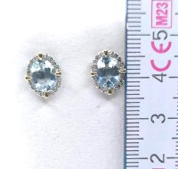 Ohrringe 585 Gold Aquamarin 1,91 ct Diamant - Bild 5