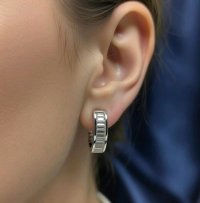 Ohrringe 585 Gold Diamant 0,62 ct Stecker Creolen - Bild 3