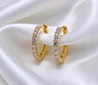 Ohrringe 585 Gelbgold 0,43 ct Diamant Stecker - Bild 3