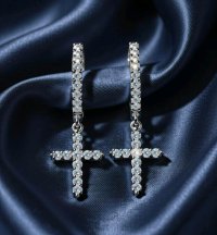 Ohrringe 585 Gold Diamant 0,55 ct Kreuz - Bild 1