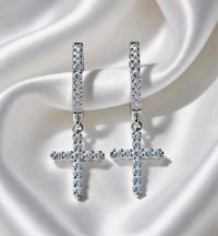 Ohrringe 585 Gold Diamant 0,55 ct Kreuz - Bild 4