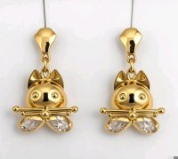 Ohrstecker 750 Gelbgold Katze 18 Karat 4,1g - Bild 1