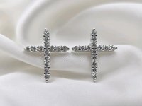 Ohrringe 585 Gelbgold Diamant 0,17 ct Kreuz - Bild 1