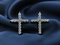 Ohrringe 585 Gelbgold Diamant 0,17 ct Kreuz - Bild 2