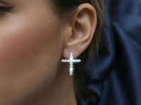 Ohrstecker 585 Gelbgold 0,17 ct Diamant Kreuz - Bild 3