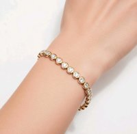 Tennisarmband 585 Gelbgold 0,64 ct Diamant - Bild 6
