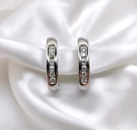 Ohrringe 585 Gelbgold Creolen 0,25 ct Diamant - Bild 3