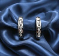 Ohrringe 585 Gelbgold Creolen 0,25 ct Diamant - Bild 5