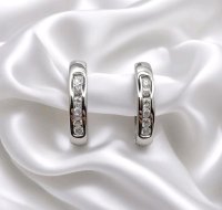 Ohrringe 585 Gelbgold Creolen 0,25 ct Diamant - Bild 6