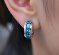 Ohrringe 750 Gold Blauer Topas 4 ct - Bild 2
