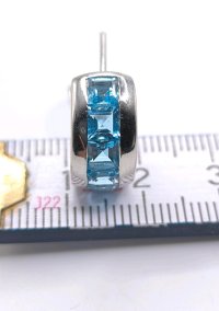 Ohrringe Creolen 750 Gold Blauer Topas 4 ct - Bild 3