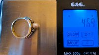 Ring 585 Gold Perle Diamant Ehering Verlobungsring - Bild 2