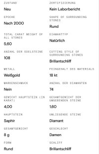 Creolen 750 Gold Saphir 4ct Diamant 1,6ct - Bild 2