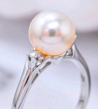 Ring 750 Gold 18K Perle Diamant Verlobung Ehe - Bild 1