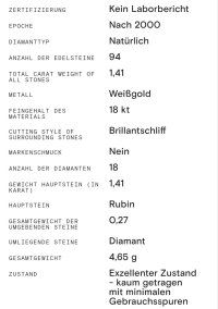 Armband 750 Gold mit Rubin & Diamant 1,41 ct - Bild 3