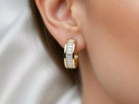 Ohrringe Creolen 585 Gold 0,64 ct Diamant - Bild 1