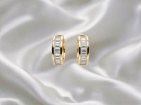 Ohrringe Creolen 585 Gold 0,64 ct Diamant - Bild 2