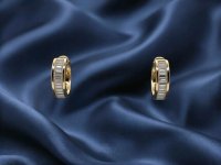 Ohrringe Creolen 585 Gold 0,64 ct Diamant - Bild 3