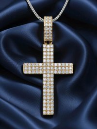 Kreuzanhänger 750 Gold mit 0,8 ct Diamant - Bild 1