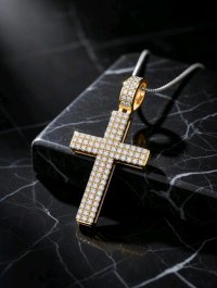Kreuzanhänger 750 Gold mit 0,8 ct Diamant - Bild 2