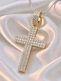 Kreuzanhänger 750 Gold mit 0,8 ct Diamant - Bild 4