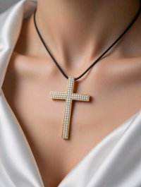 Anhänger 585 Gelbgold Kreuz 0,25 ct Diamant - Bild 1