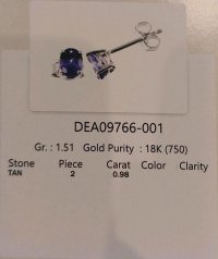 Ohrringe 750 Gold mit 0,98 ct Tanzanit - Bild 3