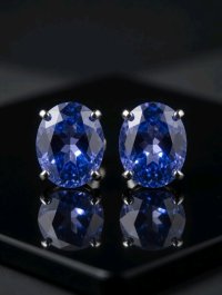Tanzanit-Ohrstecker 750 Gelbgold 0,98 ct - Bild 4