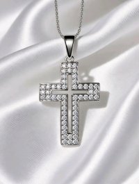 Kreuzanhänger 585 Gelbgold mit 0,25 ct Diamant - Bild 3