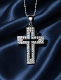 Kreuz-Anhänger 585 Gold Diamant 0,25 ct VVS - Bild 4