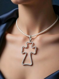 Anhänger 585 Gelbgold Kreuz 0,85 ct Diamant F-H VVS - Bild 2