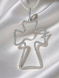 Anhänger 585 Gelbgold Kreuz 0,85 ct Diamant F-H VVS - Bild 3