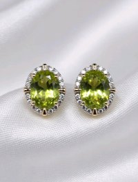 Ohrringe 585 Gelbgold Peridot 2,48 ct Diamant - Bild 1