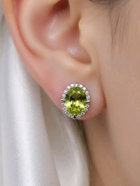 Ohrringe 585 Gelbgold Peridot 2,48 ct Diamant - Bild 2
