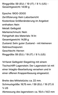Siegelring 585 Gelbgold massiv mit Achat-Lagenstein - Bild 2