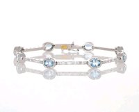 Armreif 585/14K Gold Aquamarin Diamant 7,4ct - Bild 1