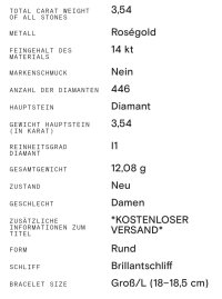 Tennisarmband 585 Gold 3,54 ct Diamanten - Bild 6