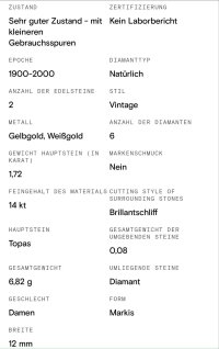 Ohrringe 585 Gold Stecker Blau Topas 0,9 ct Diamanten - Bild 2