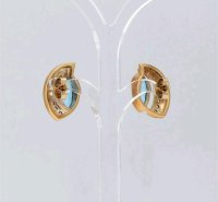 Ohrringe 585 Gold Blau Topas 0,9 ct Diamanten - Bild 7