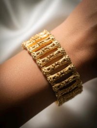 Armreif 585 Gelbgold massiv breit - Bild 5