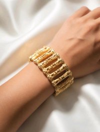 Armreif 585 Gelbgold massiv breit - Bild 7