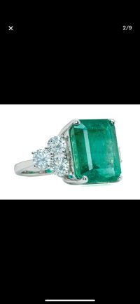 Verlobungsring 585 Gold Smaragd Diamant 10,49 ct - Bild 3