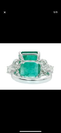 Verlobungsring 585 Gold Smaragd Diamant 10,49 ct - Bild 5