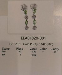 Ohrringe 585 Gold Stecker Smaragd Diamant 0,85 ct - Bild 5